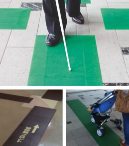視覚障がい者歩行誘導ソフトマット「歩導くん」